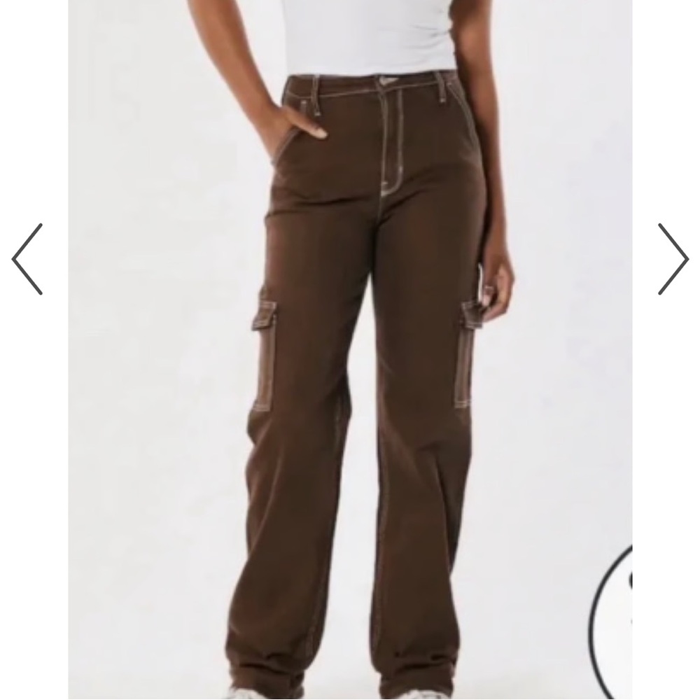 Hollister Y2K Grunge Ultra High-Rise Dad Jean Vintage Stretch- Brown
